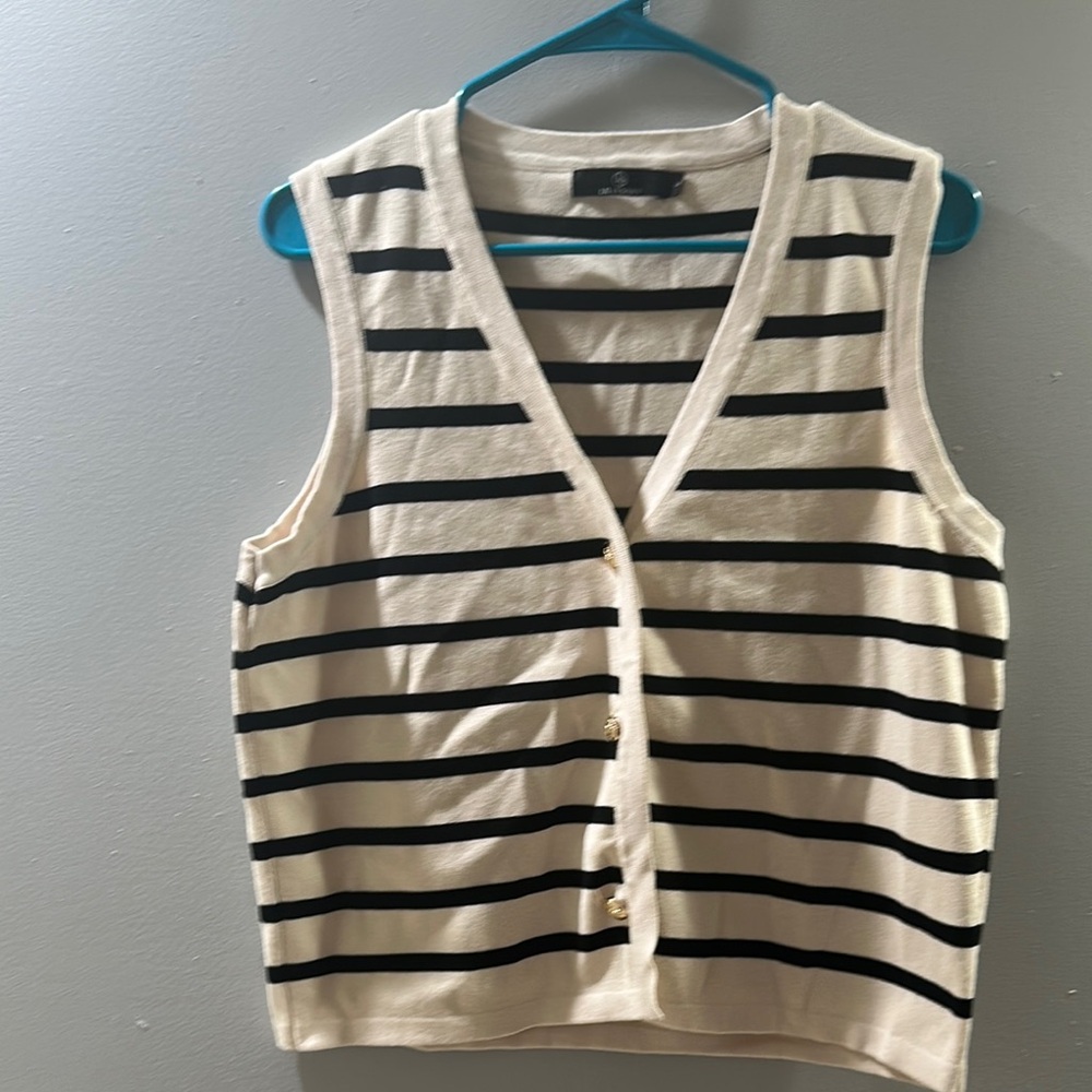 Stylish Striped Sleeveless Cardigan